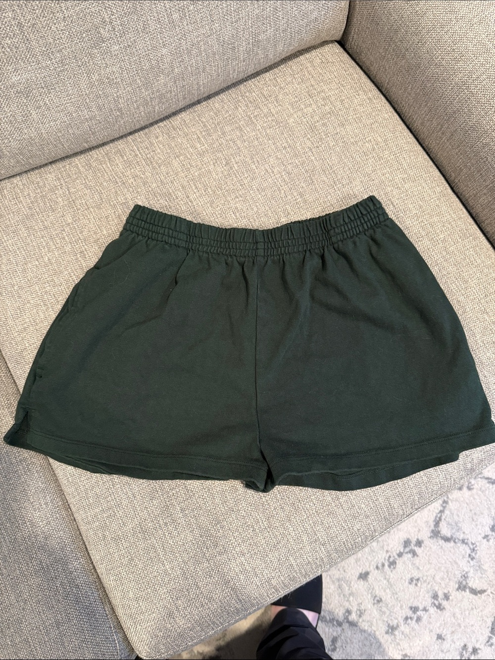 Brandy Melville Dark Green Elastic Waist Athletic Shorts